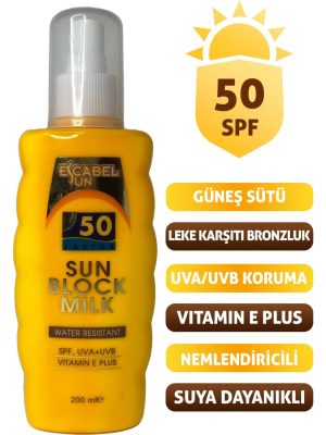 ESCABEL GUNES KREMI 200ml 50+ FACTOR SUN BLOCK MILK