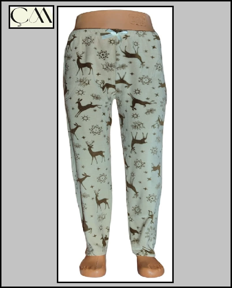 Estiva Bayan Polar Kumaş Cepli Pijama Alt