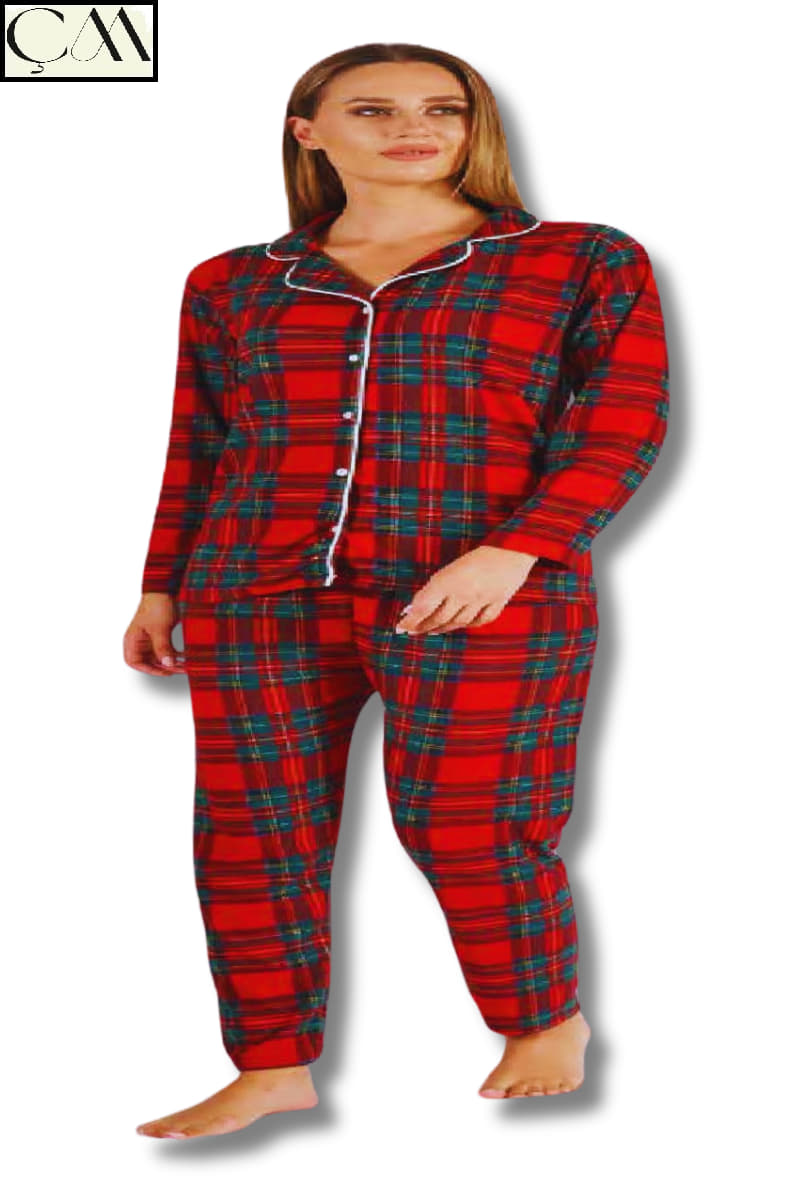 Estiva Bayan Süet Kumaş Önden Düğmeli Pijama Takımı
