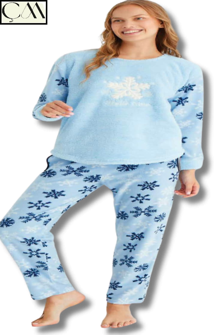 Estiva Bayan Polar Peluş Kumaş Pijama Takımı Welsoft
