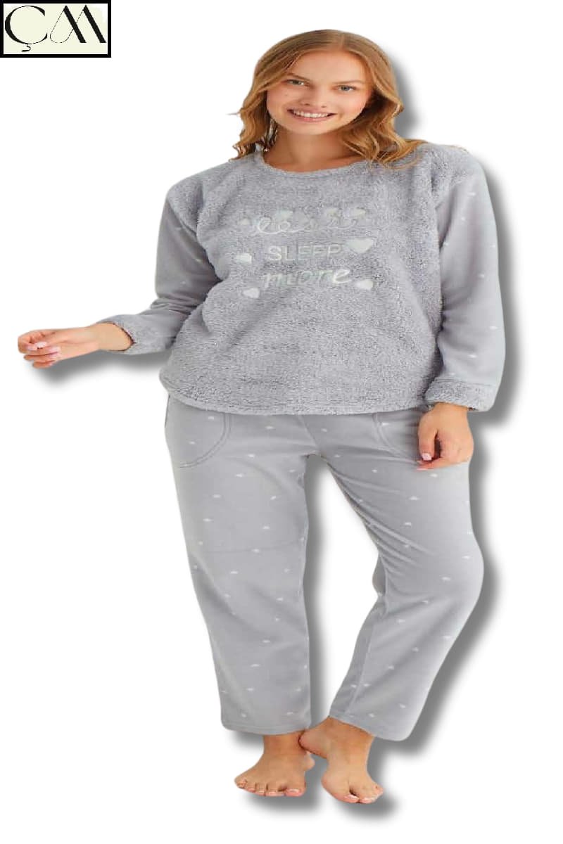 Estiva Bayan Polar Peluş Kumaş Pijama Takımı Welsoft