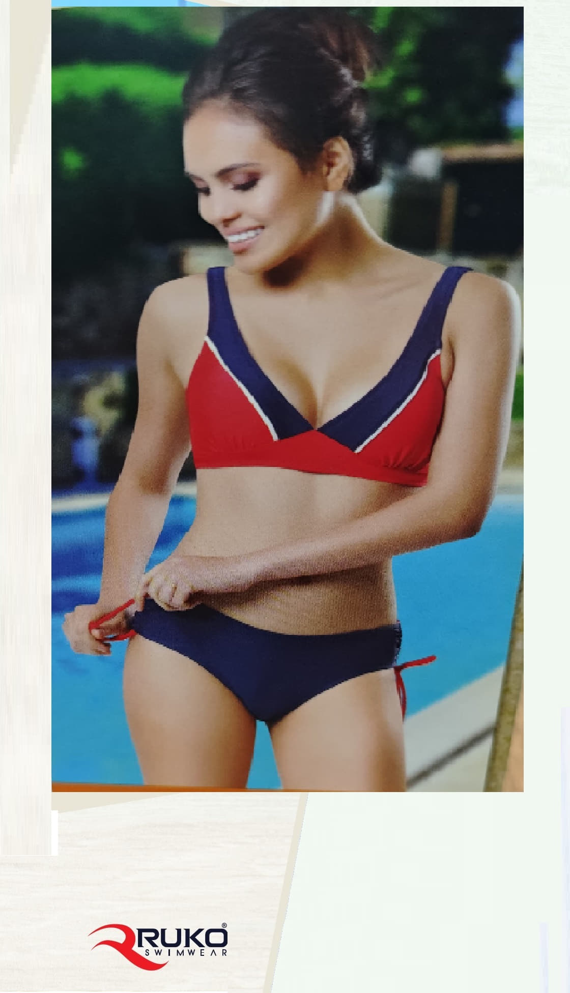 Ruko (Su İtiçi Ve Çabuk Kuruyan) Kumaş Boyundan Bağlama Bikini