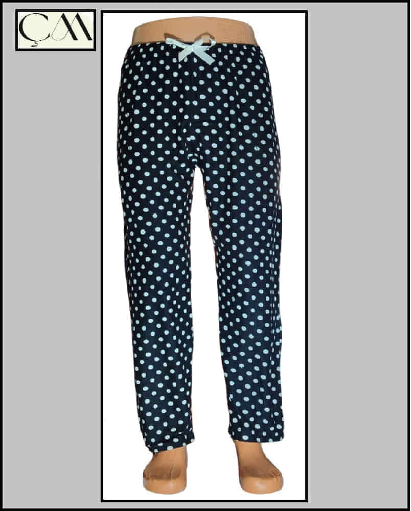 Estiva Bayan Süet Kumaş Cepli Pijama Alt