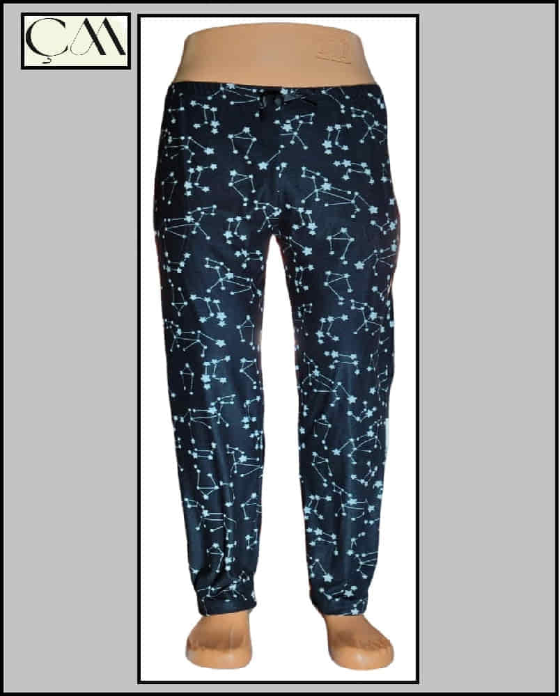 Estiva Bayan Süet Kumaş Cepli Pijama Alt