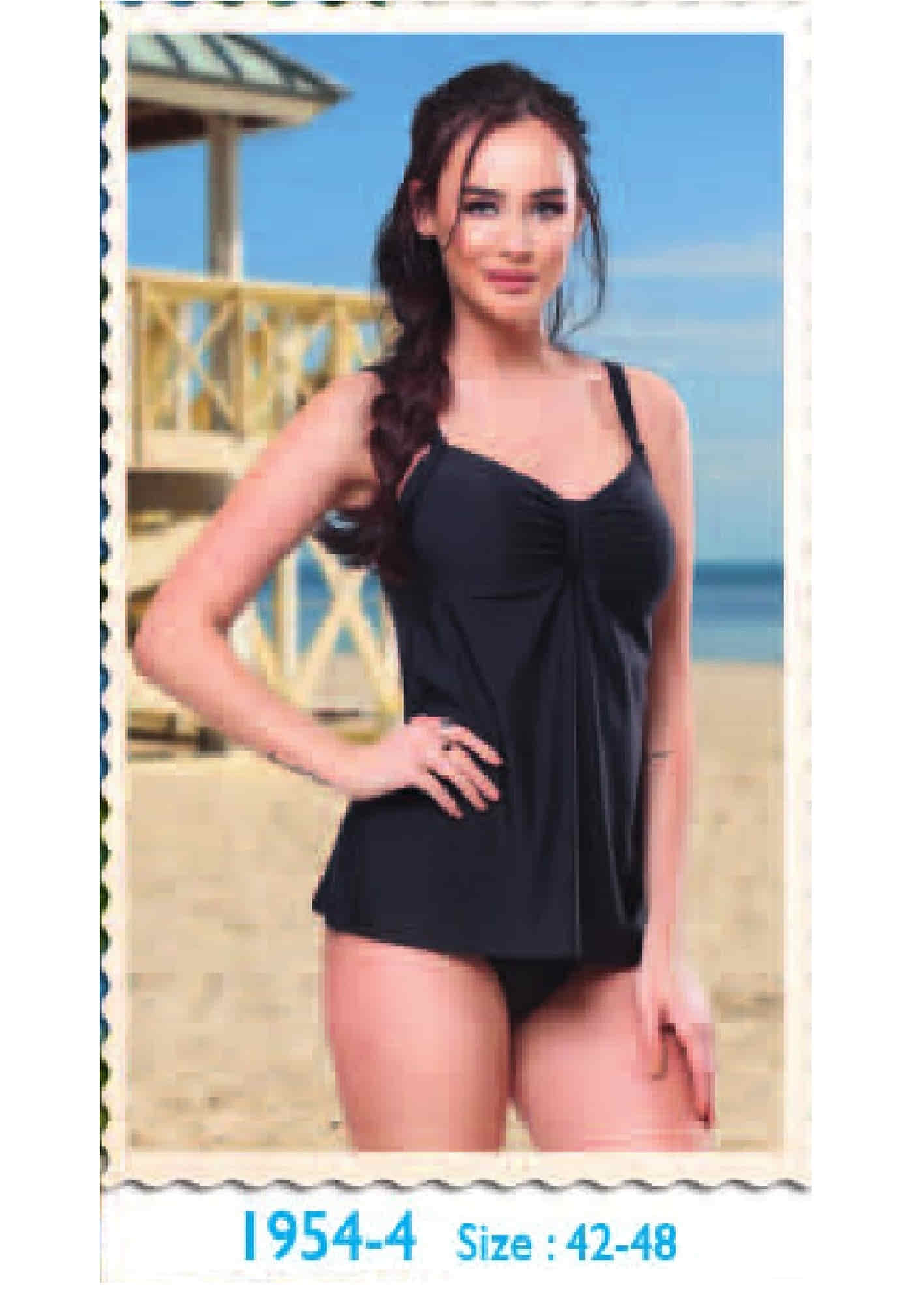 Ruko Düz Siyah Full Likra (Su İtiçi Ve Çabuk Kuruyan) Kumaş Alt Bikini Tankini