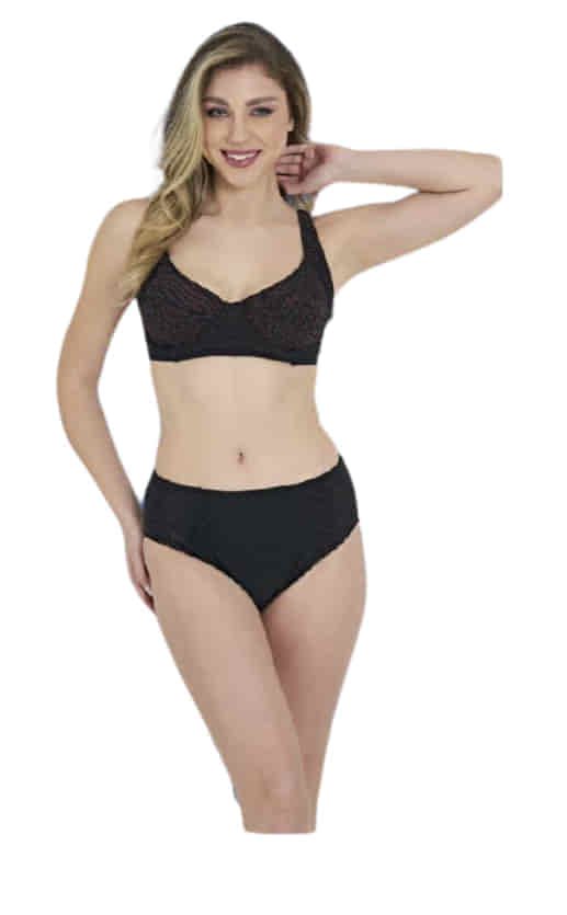 Ruko Büyük Beden Likra (Su İtiçi Ve Çabuk Kuruyan) Kumaş Balenli Toparlayıcı Yüksek Bel Bikini