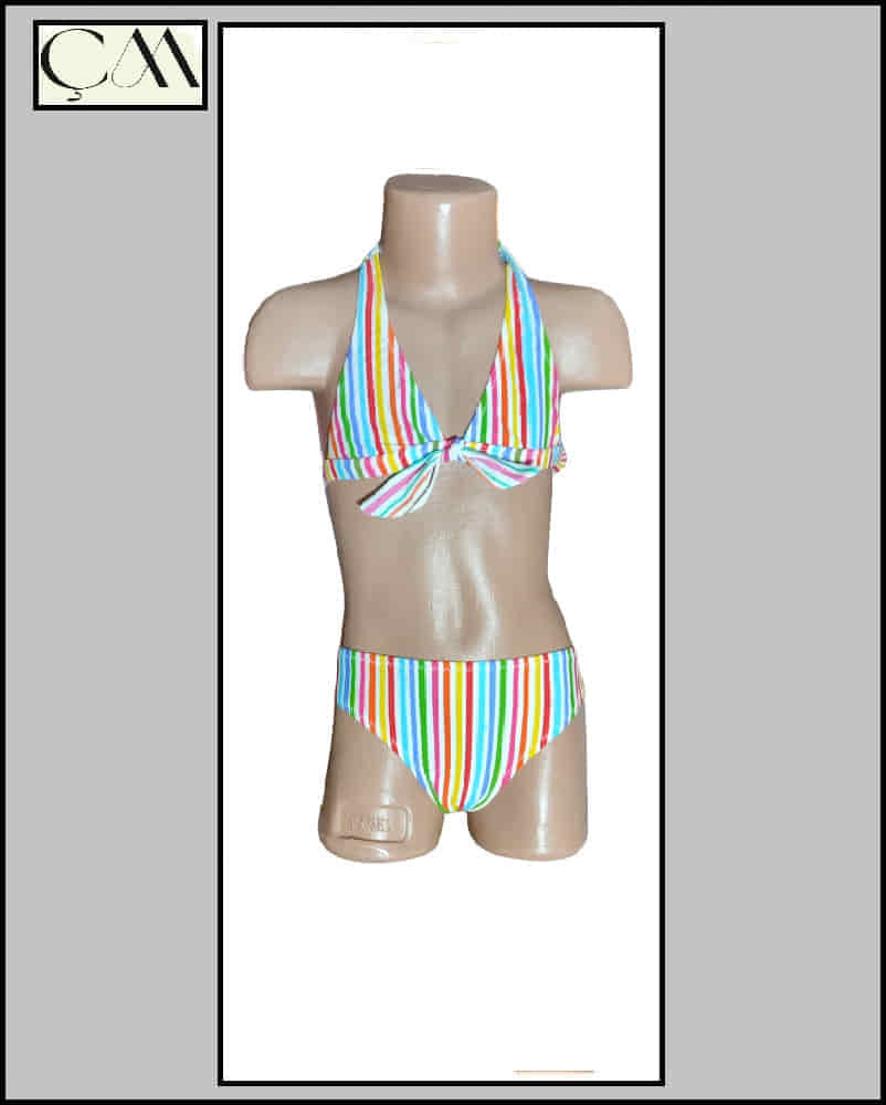 Ruko Tam Likra Üçgen Çocuk Bikini