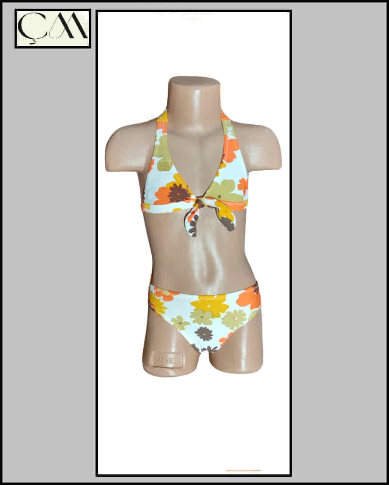 Ruko Tam Likra Üçgen Çocuk Bikini