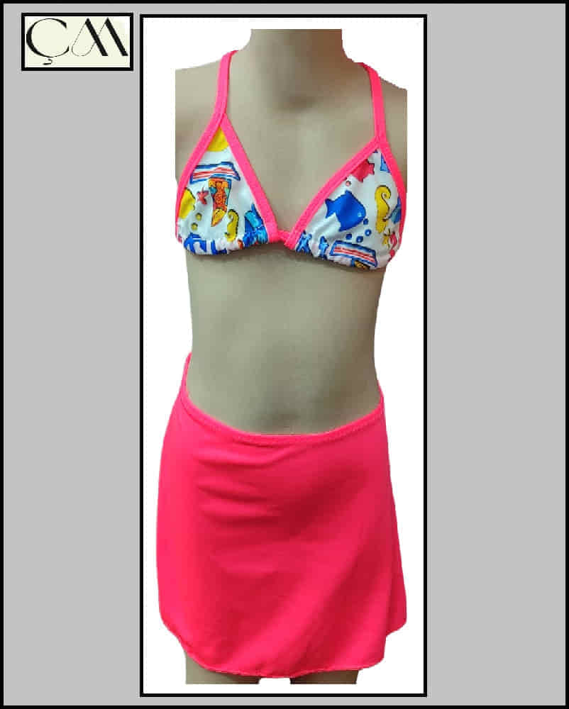 Argisa Çocuk Etekli Bikini Jarse Kumaş