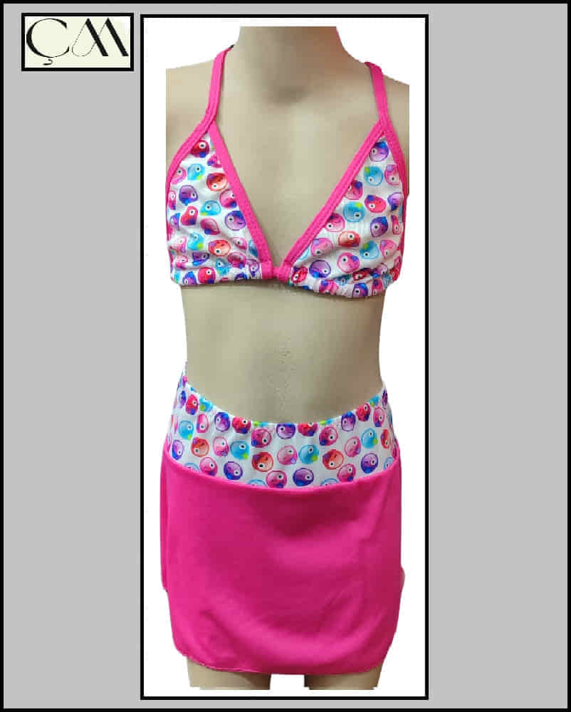 Argisa Çocuk Etekli Bikini Jarse Kumaş
