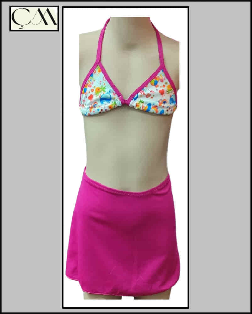 Argisa Çocuk Etekli Bikini Jarse Kumaş