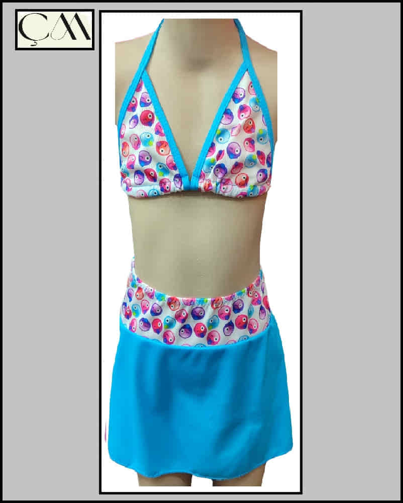 Argisa Çocuk Etekli Bikini Jarse Kumaş