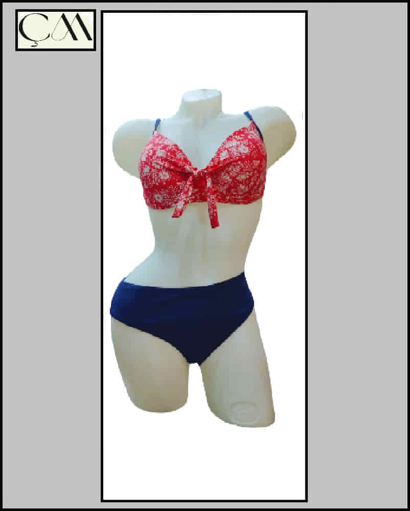 Sungate (Su İtiçi Ve Çabuk Kuruyan) Kumaş Yüksek Bel Balenli Boş Kap Bikini