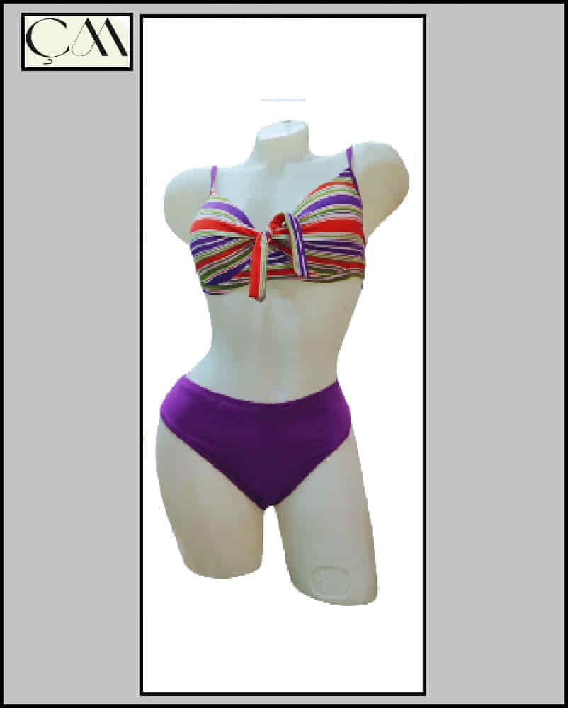 Sungate (Su İtiçi Ve Çabuk Kuruyan) Kumaş Yüksek Bel Balenli Boş Kap Bikini