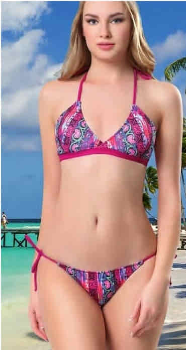 Ruko (Su İtiçi Ve Çabuk Kuruyan) Kumaş İP Askılı Boyundan Bağlama Bikini
