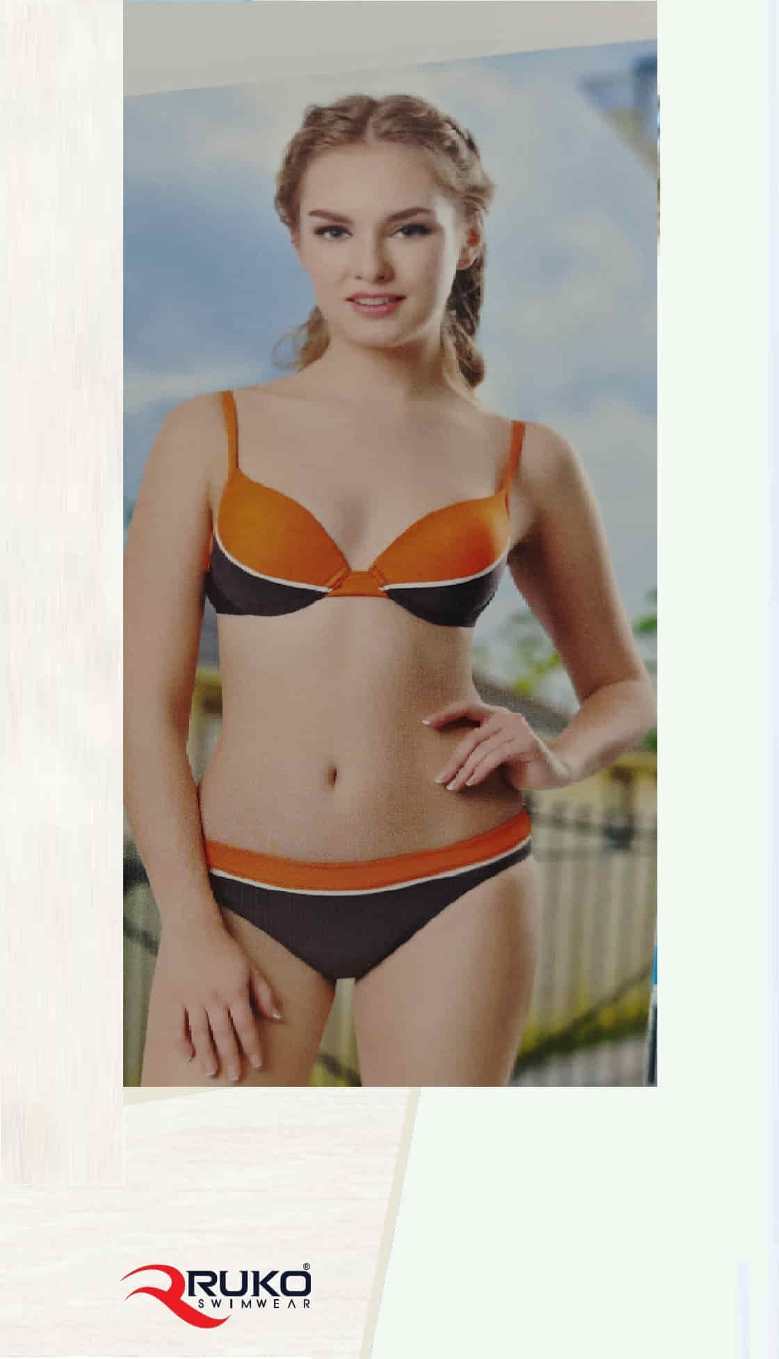 Ruko (Su İtiçi Ve Çabuk Kuruyan) Kumaş İp Askılı Balenli Boş Kap Bikini
