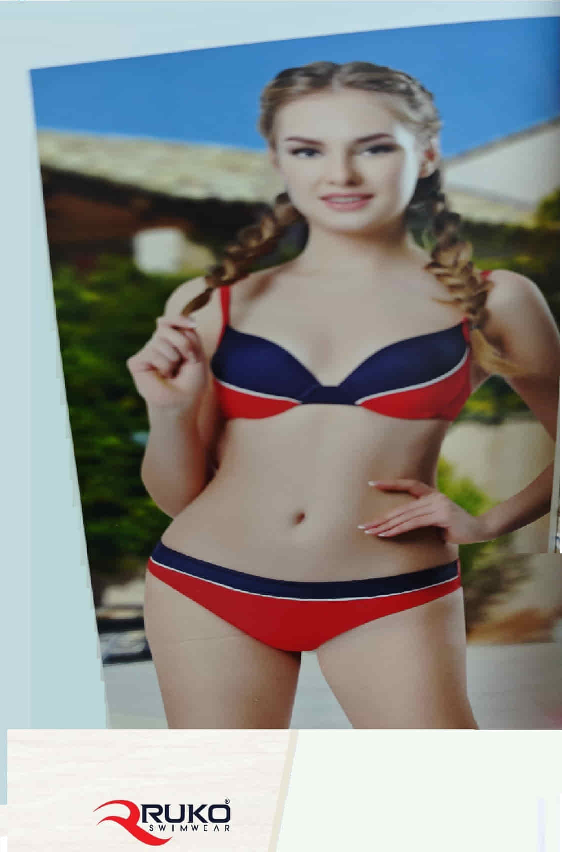 Ruko (Su İtiçi Ve Çabuk Kuruyan) Kumaş İp Askılı Balenli Boş Kap Bikini