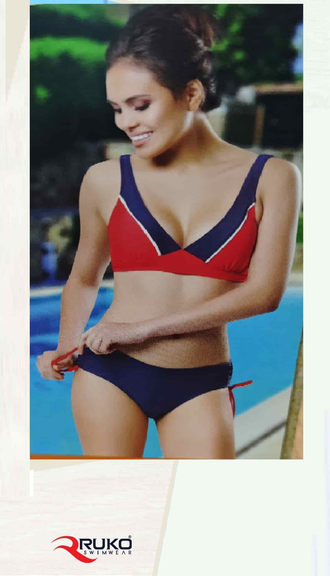 Ruko (Su İtiçi Ve Çabuk Kuruyan) Kumaş Boyundan Bağlama Bikini