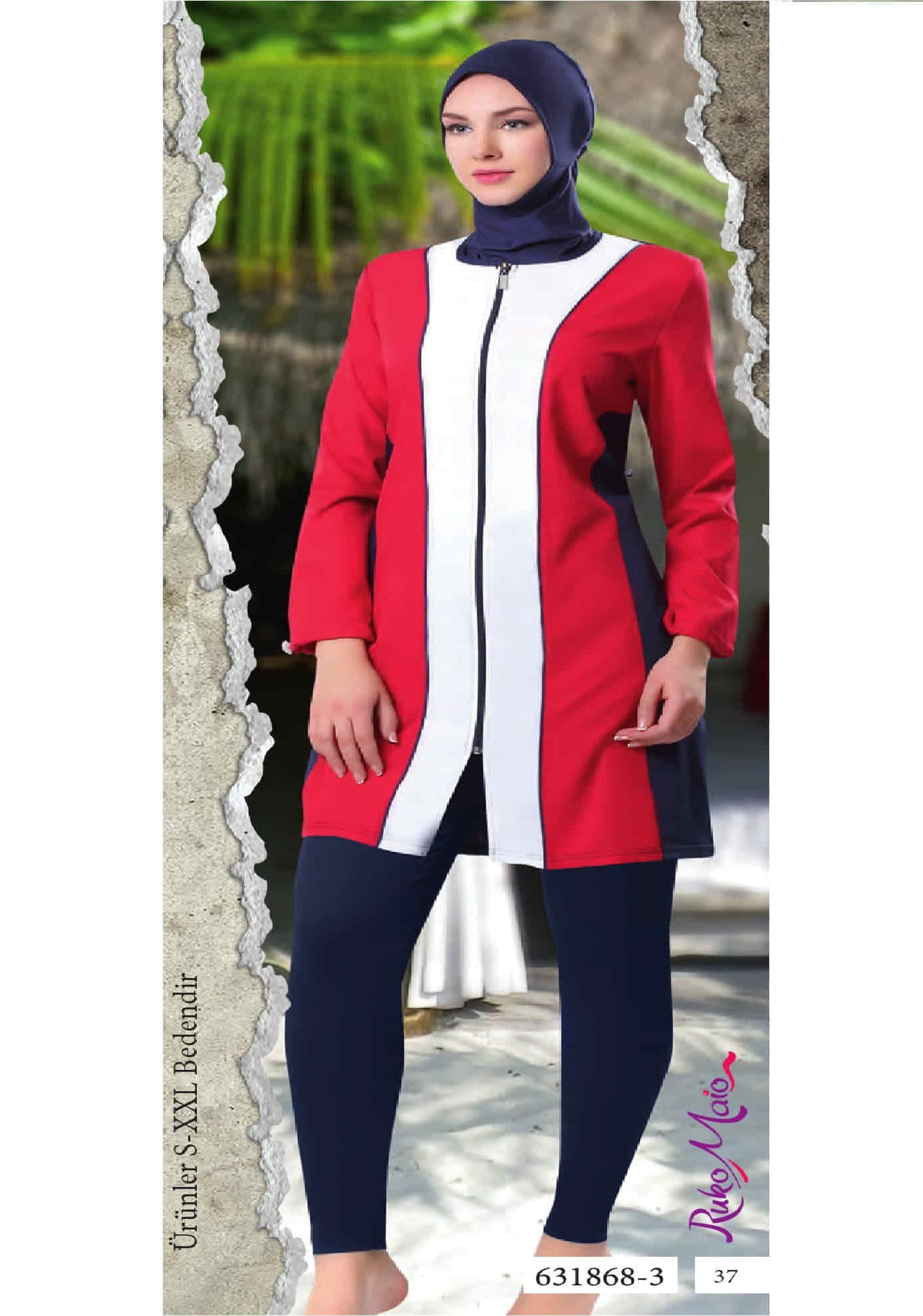 Ruko Tunik Paraşüt kumaş Tam Tesettür Mayo