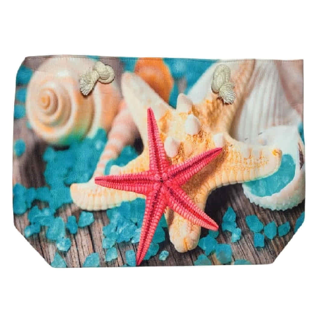 Plaj Çantası Büyük Boy (54Cm X 35Cm X 16Cm) Fermuarlı Astarlı Cepli