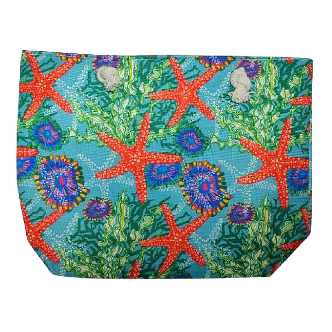 Plaj Çantası Büyük Boy (54Cm X 35Cm X 16Cm) Fermuarlı Astarlı Cepli