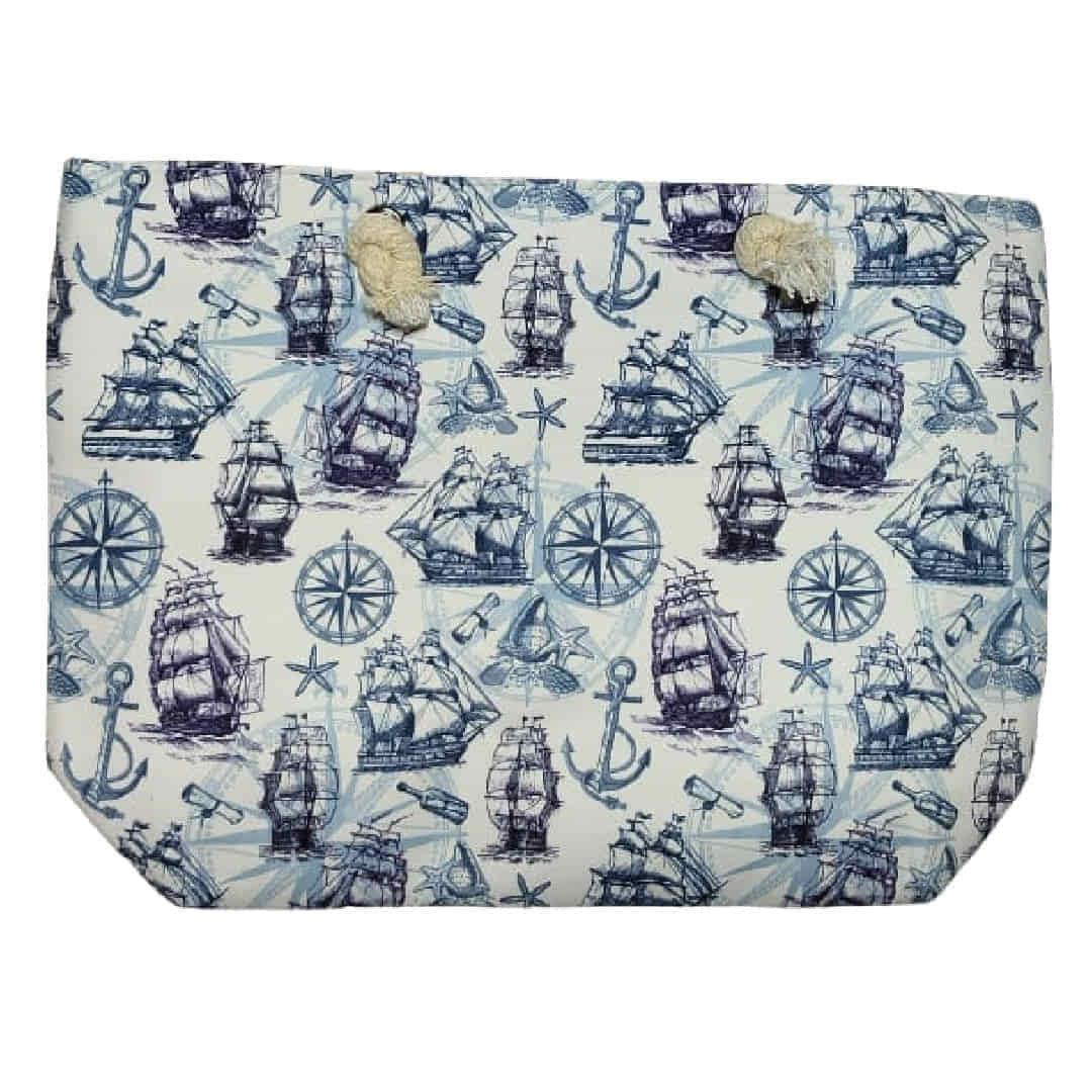 Plaj Çantası Büyük Boy (54Cm X 35Cm X 16Cm) Fermuarlı Astarlı Cepli