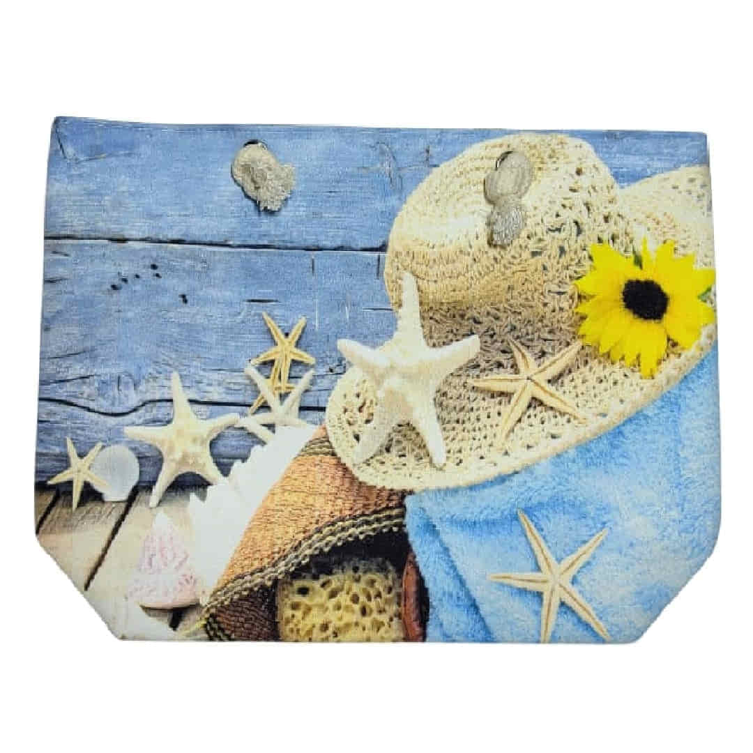 Plaj Çantası Büyük Boy (54Cm X 35Cm X 16Cm) Fermuarlı Astarlı Cepli