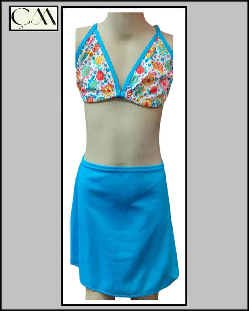 Argisa Çocuk Etekli Bikini Jarse Kumaş