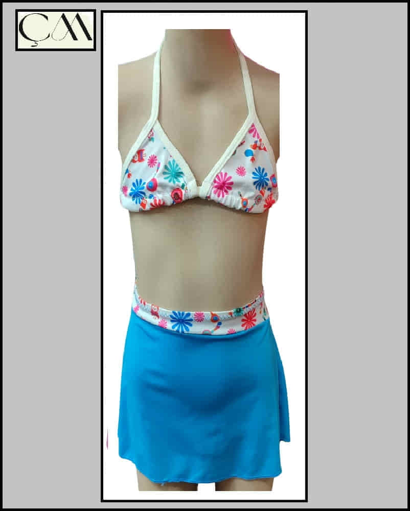 Argisa Çocuk Etekli Bikini Jarse Kumaş