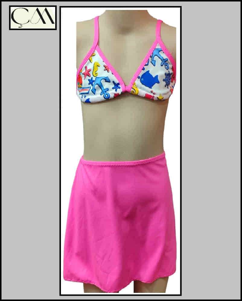 Argisa Çocuk Etekli Bikini Jarse Kumaş