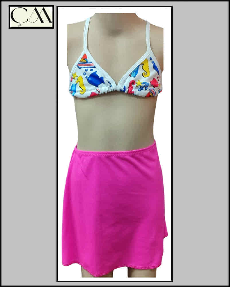 Argisa Çocuk Etekli Bikini Jarse Kumaş