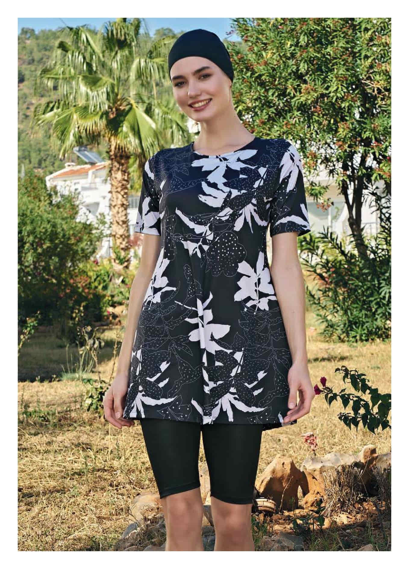 Ruko Yarım Kol Tam Likra Tesettür Mayo